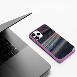 Чехол iPhone 11 Pro матовый Волны блестящего тёмного песка, цвет: 3D-фиолетовый — фото 2