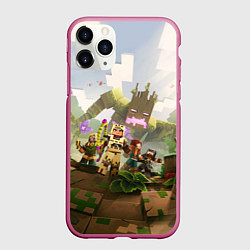 Чехол iPhone 11 Pro матовый Джунгли - Майнкрафт, цвет: 3D-малиновый