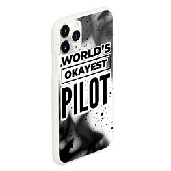 Чехол iPhone 11 Pro матовый Worlds okayest pilot - white, цвет: 3D-белый — фото 2