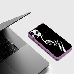 Чехол iPhone 11 Pro матовый Силуэт девушки Кучики Рукия, цвет: 3D-фиолетовый — фото 2