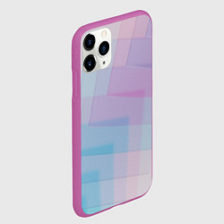 Чехол iPhone 11 Pro матовый Абстрактное множество розовых и голубых стёкол, цвет: 3D-фиолетовый — фото 2