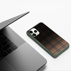 Чехол iPhone 11 Pro матовый Tartan gradient, цвет: 3D-темно-зеленый — фото 2