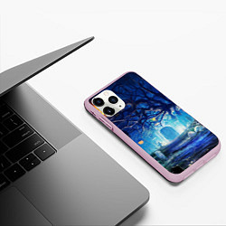 Чехол iPhone 11 Pro матовый Ночь Halloween, цвет: 3D-розовый — фото 2