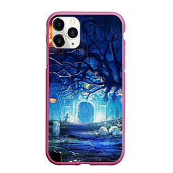 Чехол iPhone 11 Pro матовый Ночь Halloween, цвет: 3D-малиновый