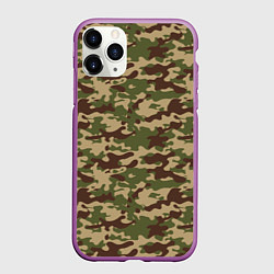 Чехол iPhone 11 Pro матовый Камуфляж ВСР-98 Флора, цвет: 3D-фиолетовый