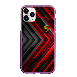 Чехол iPhone 11 Pro матовый Porsche строгий стиль, цвет: 3D-фиолетовый