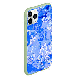 Чехол iPhone 11 Pro матовый Растительный орнамент - паттерн, цвет: 3D-салатовый — фото 2
