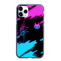 Чехол iPhone 11 Pro матовый Stray neon, цвет: 3D-серый