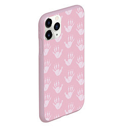 Чехол iPhone 11 Pro матовый Лапки опоссума розовые, цвет: 3D-розовый — фото 2