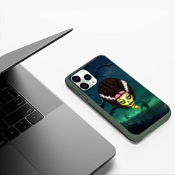 Чехол iPhone 11 Pro матовый Афро девушка зомби, цвет: 3D-темно-зеленый — фото 2