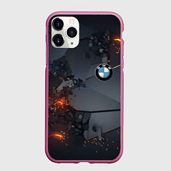 Чехол iPhone 11 Pro матовый BMW explosion, цвет: 3D-малиновый