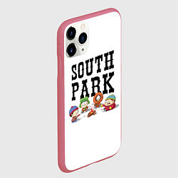 Чехол iPhone 11 Pro матовый South park кострёр, цвет: 3D-малиновый — фото 2
