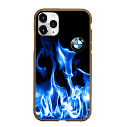 Чехол iPhone 11 Pro матовый BMW fire, цвет: 3D-коричневый