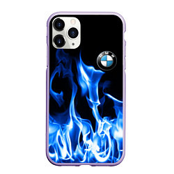 Чехол iPhone 11 Pro матовый BMW fire, цвет: 3D-светло-сиреневый