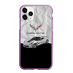 Чехол iPhone 11 Pro матовый Chevrolet Corvette - motorsport