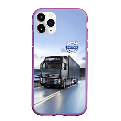 Чехол iPhone 11 Pro матовый Фура Вольво на трассе, цвет: 3D-фиолетовый