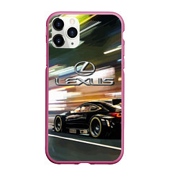 Чехол iPhone 11 Pro матовый Lexus - скорость режим, цвет: 3D-малиновый