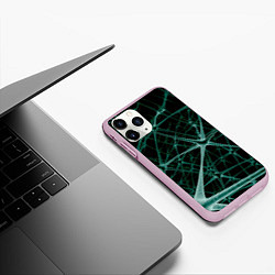 Чехол iPhone 11 Pro матовый Нейронная сетка, цвет: 3D-розовый — фото 2