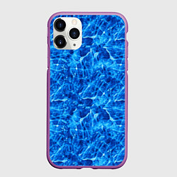 Чехол iPhone 11 Pro матовый Синий лёд - текстура, цвет: 3D-фиолетовый