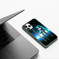 Чехол iPhone 11 Pro матовый Хацунэ Мику - вокалоид, цвет: 3D-темно-зеленый — фото 2