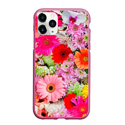 Чехол iPhone 11 Pro матовый Colorful chrysanthemums