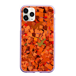 Чехол iPhone 11 Pro матовый Оранжевые кубы в абстракции, цвет: 3D-сиреневый