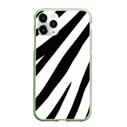 Чехол iPhone 11 Pro матовый Камуфляж зебры, цвет: 3D-салатовый