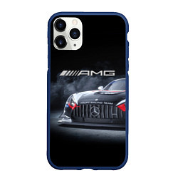 Чехол iPhone 11 Pro матовый Mercedes AMG - racing team - motorsport, цвет: 3D-тёмно-синий