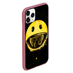 Чехол iPhone 11 Pro матовый Space pac-man, цвет: 3D-малиновый — фото 2