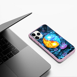 Чехол iPhone 11 Pro матовый Инь Ян, цвет: 3D-розовый — фото 2