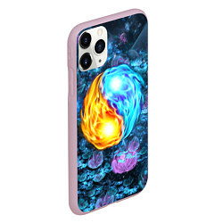 Чехол iPhone 11 Pro матовый Инь Ян, цвет: 3D-розовый — фото 2