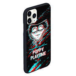 Чехол iPhone 11 Pro матовый Poppy Playtime в стиле glitch и баги графики на те, цвет: 3D-черный — фото 2