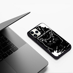 Чехол iPhone 11 Pro матовый Группа Thousand Foot Krutch и рок кот, цвет: 3D-черный — фото 2