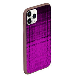 Чехол iPhone 11 Pro матовый Абстрактный мозаичный черно - пурпурный узор, цвет: 3D-коричневый — фото 2