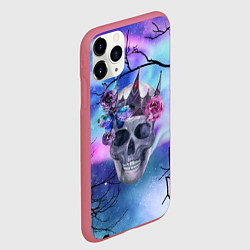 Чехол iPhone 11 Pro матовый Череп короля, цвет: 3D-малиновый — фото 2