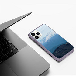 Чехол iPhone 11 Pro матовый Кавказские горы, цвет: 3D-серый — фото 2