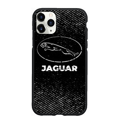 Чехол iPhone 11 Pro матовый Jaguar с потертостями на темном фоне, цвет: 3D-черный