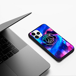 Чехол iPhone 11 Pro матовый PSG неоновый космос, цвет: 3D-черный — фото 2