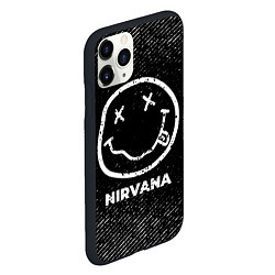 Чехол iPhone 11 Pro матовый Nirvana с потертостями на темном фоне, цвет: 3D-черный — фото 2