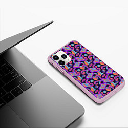 Чехол iPhone 11 Pro матовый Символичная психоделика, цвет: 3D-розовый — фото 2