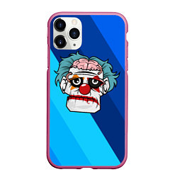 Чехол iPhone 11 Pro матовый Зомби - клоун, цвет: 3D-малиновый