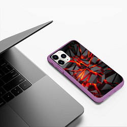 Чехол iPhone 11 Pro матовый Неоновый блеск, цвет: 3D-фиолетовый — фото 2