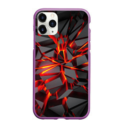 Чехол iPhone 11 Pro матовый Неоновый блеск, цвет: 3D-фиолетовый