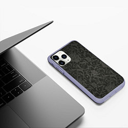 Чехол iPhone 11 Pro матовый The dark flowers, цвет: 3D-светло-сиреневый — фото 2