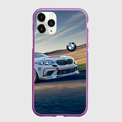 Чехол iPhone 11 Pro матовый Мощная бэха на трассе, цвет: 3D-фиолетовый