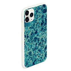 Чехол iPhone 11 Pro матовый Абстракция Милитари синий, цвет: 3D-белый — фото 2