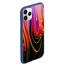 Чехол iPhone 11 Pro матовый Абстракция сияние, цвет: 3D-тёмно-синий — фото 2