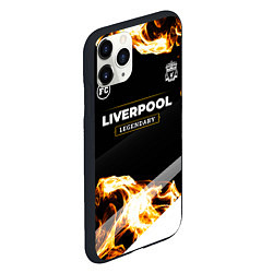 Чехол iPhone 11 Pro матовый Liverpool legendary sport fire, цвет: 3D-черный — фото 2