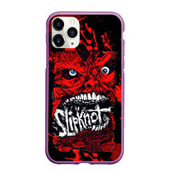 Чехол iPhone 11 Pro матовый Slipknot red blood, цвет: 3D-фиолетовый