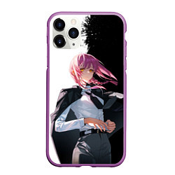Чехол iPhone 11 Pro матовый Макима - Два цвета - Человек бензопила, цвет: 3D-фиолетовый